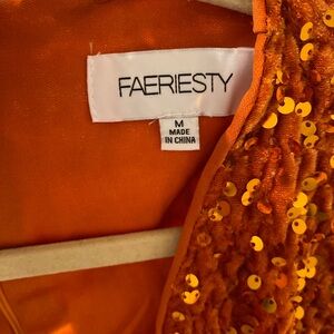 Sequin burnt orange dress